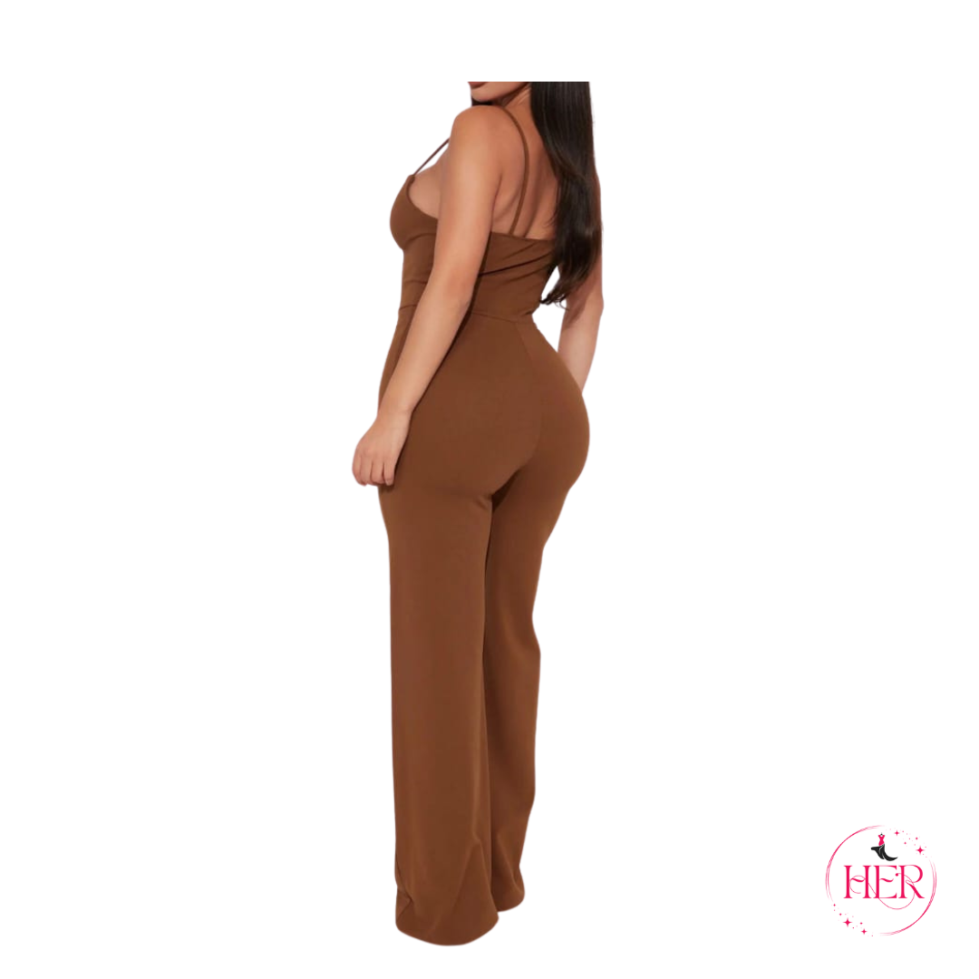 Fine Strap Wide Leg Jumpsuit