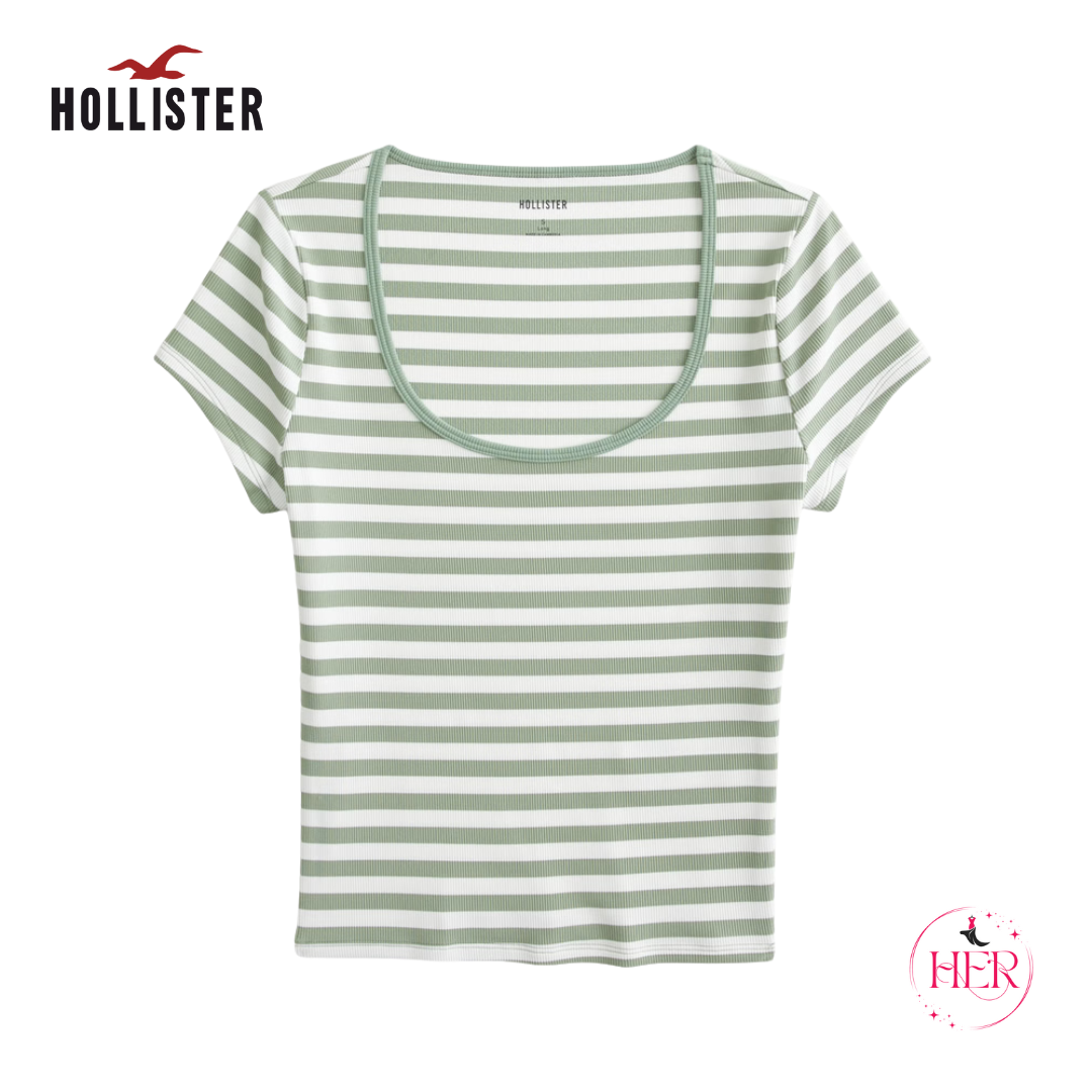 Hollister Ribbed Seamless Fabric Scoop Baby Tee
