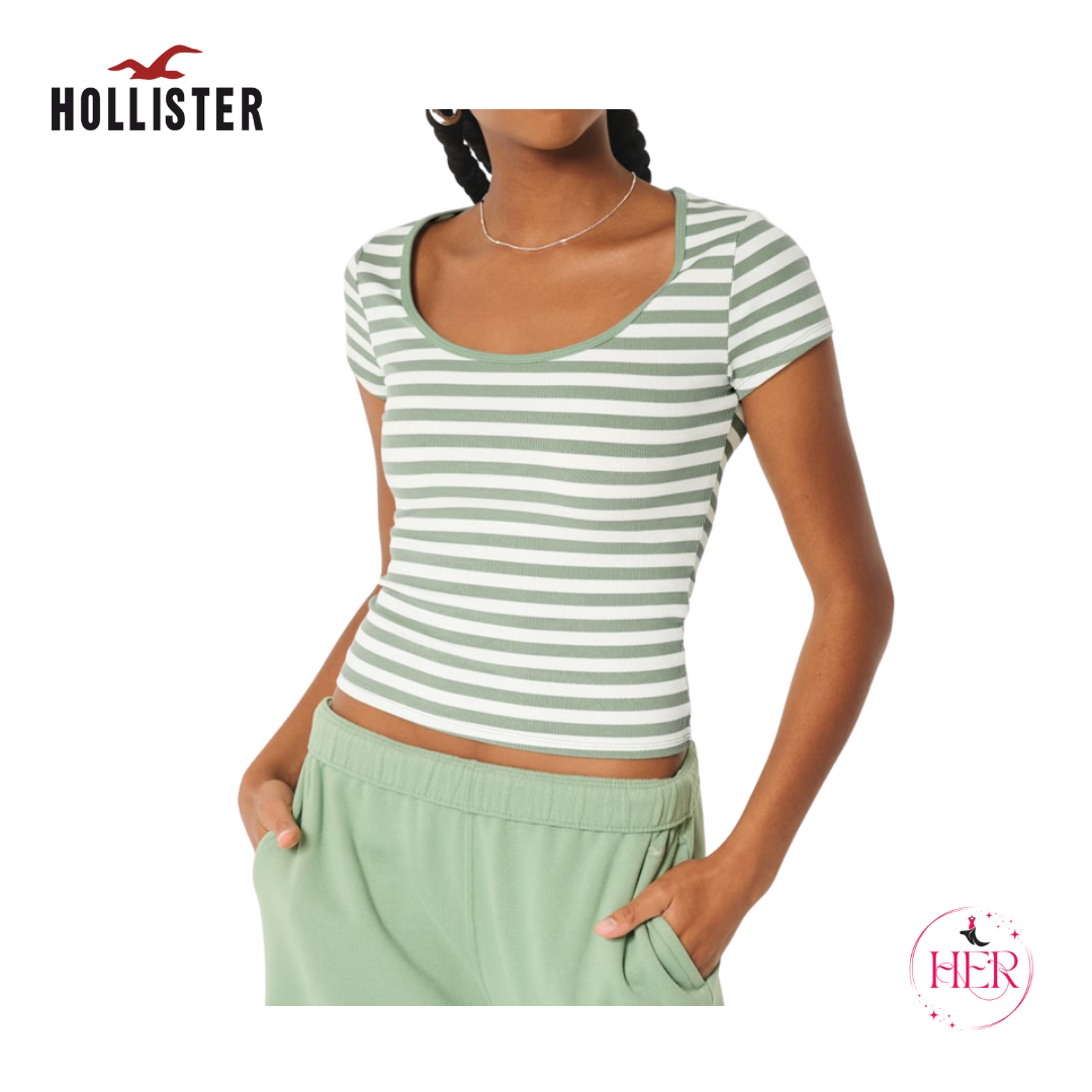 Hollister Ribbed Seamless Fabric Scoop Baby Tee