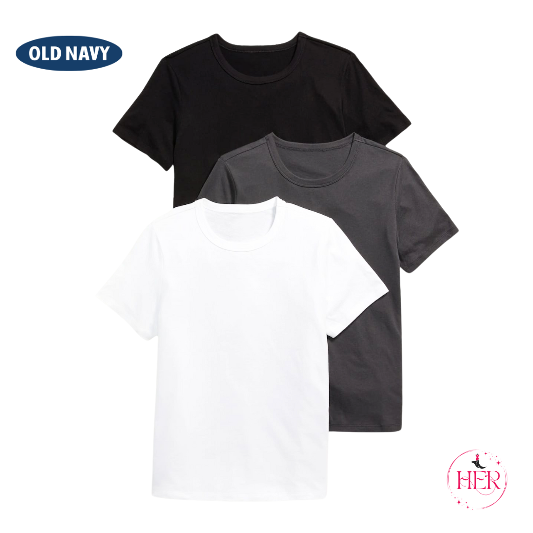 Old Navy Crew Neck T-Shirt - 3-Pack